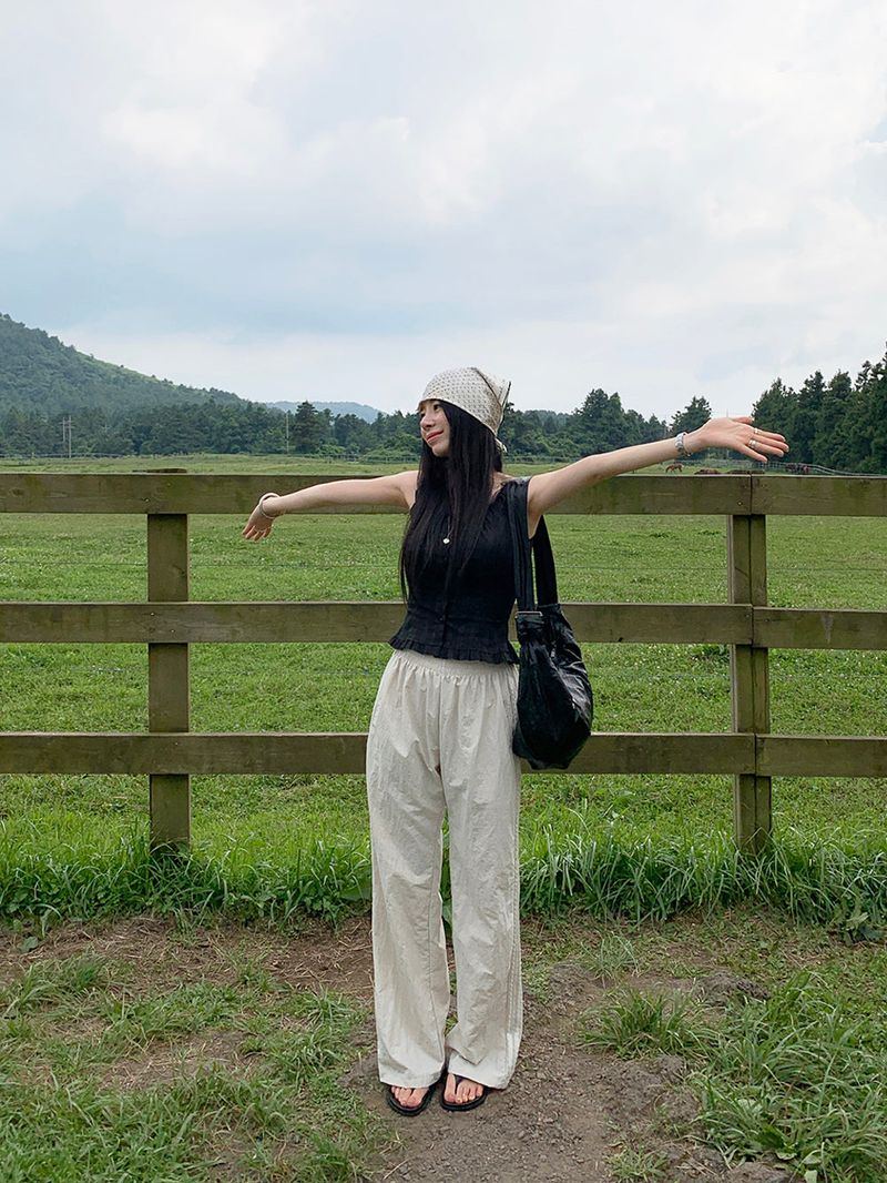 [MADE] Rollton nylon lace track bendable pants