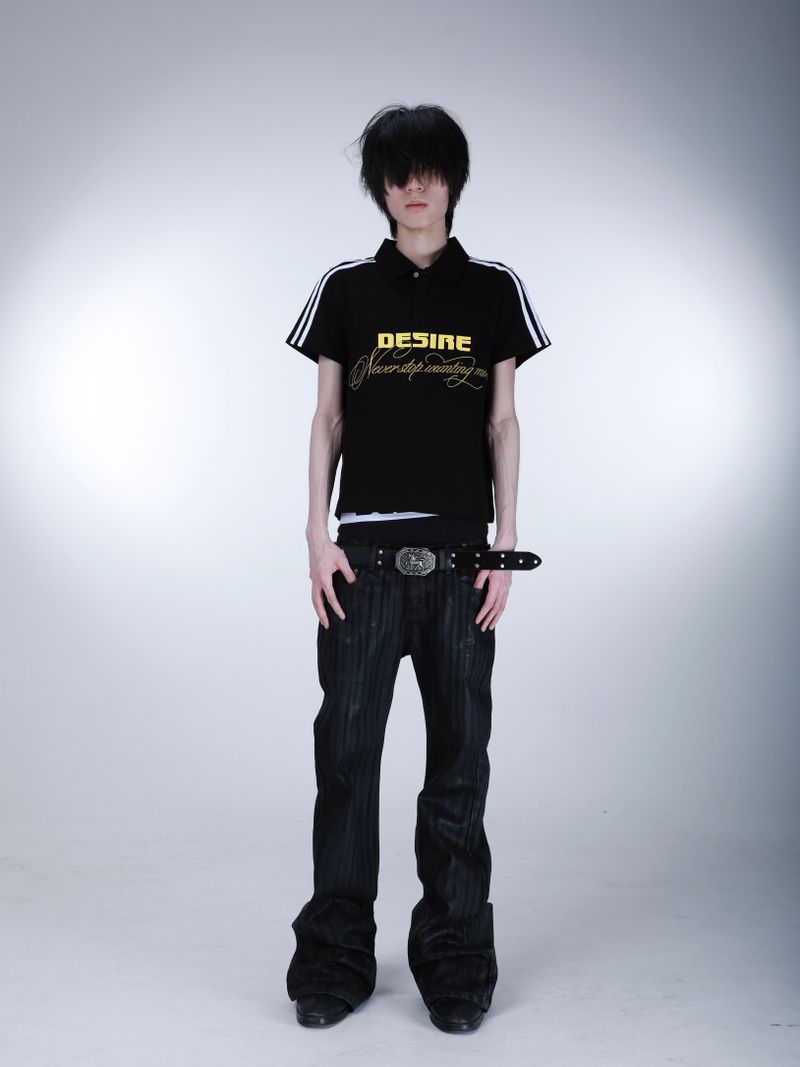SEXXDEVIL“DESIRE” Black&Gold Polo Shirt