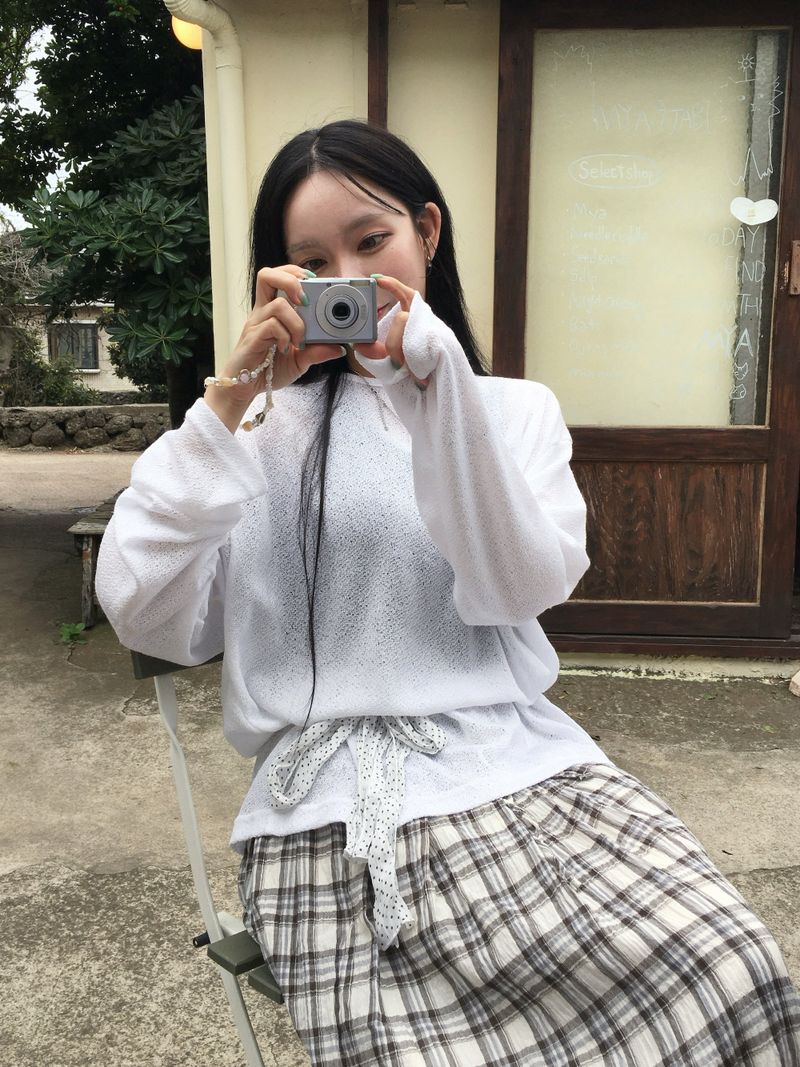 Maple Check Banded Shirred Skirt (3c)