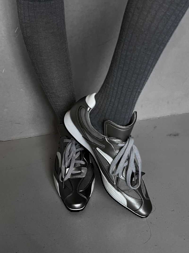 steel-edge stiletto sneaker (2color)