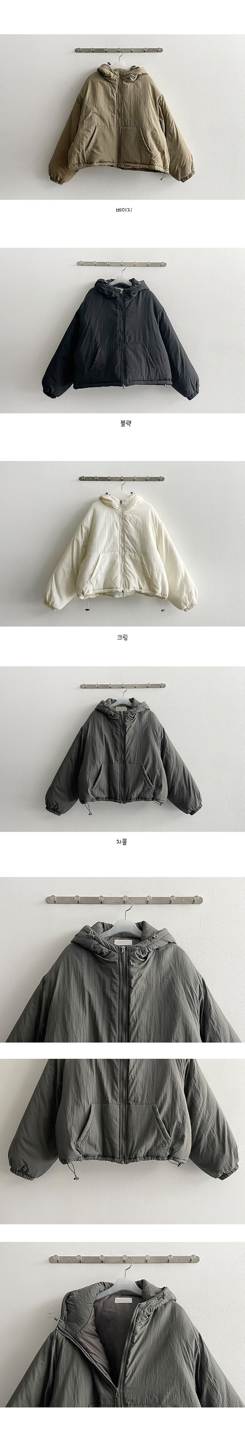 Woo cut two-way cropped hooded padded coat