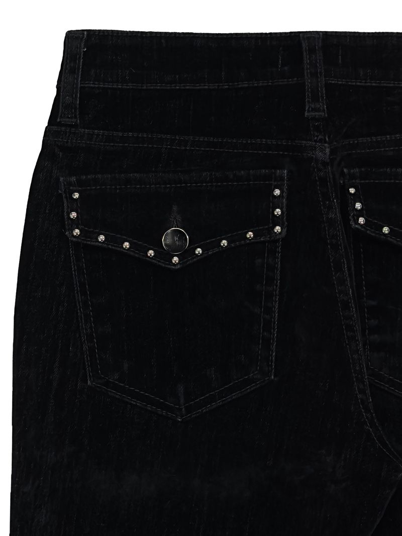 velvet stud bootcut pants