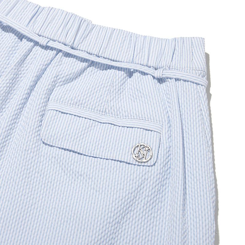 COLLECTION SEERSUCKER BANDING PANTS [SKY]