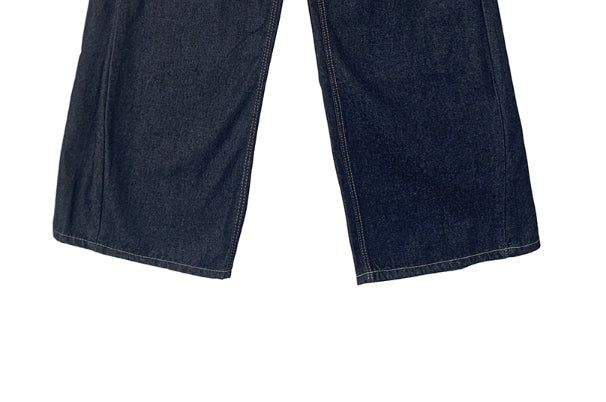 Cosn Side-Pintuck Raw Denim Wide Pants