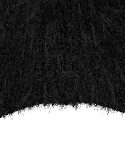 Double Strap Angora Beanie / Black