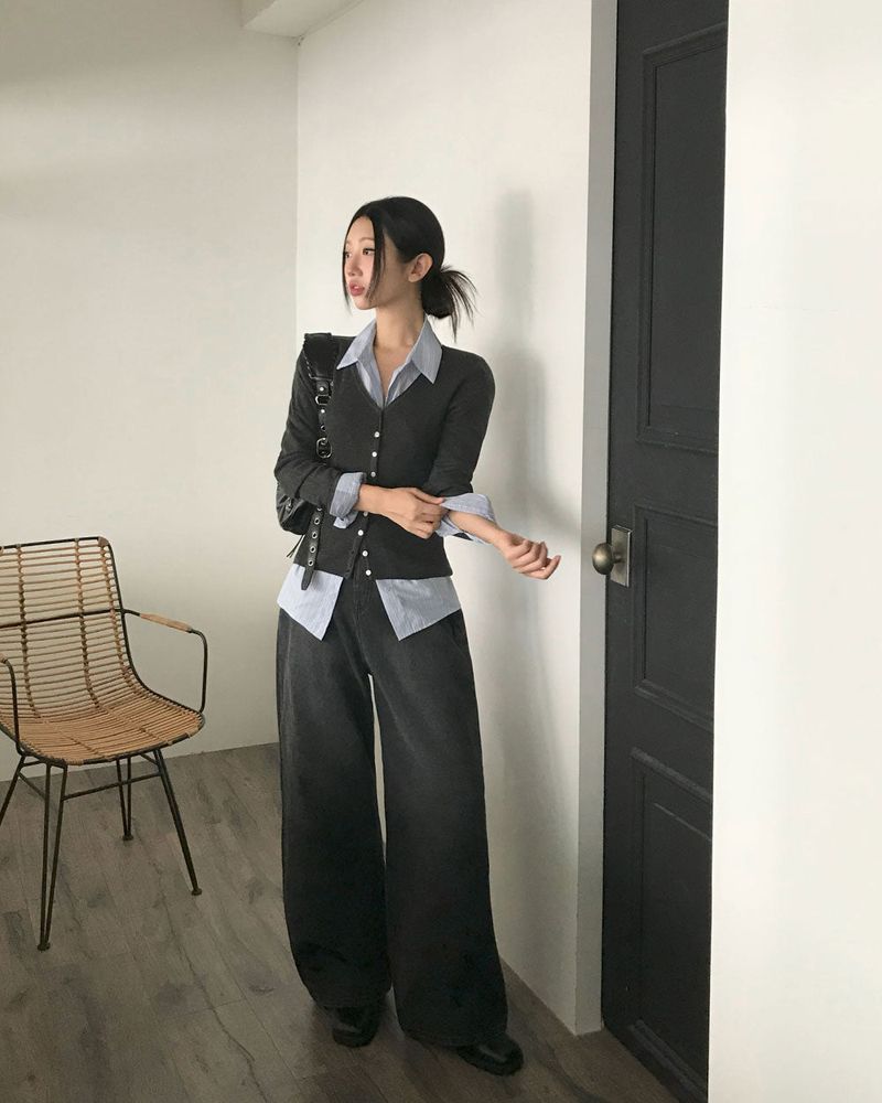 Recipe Long Sleeve Knit Cardigan