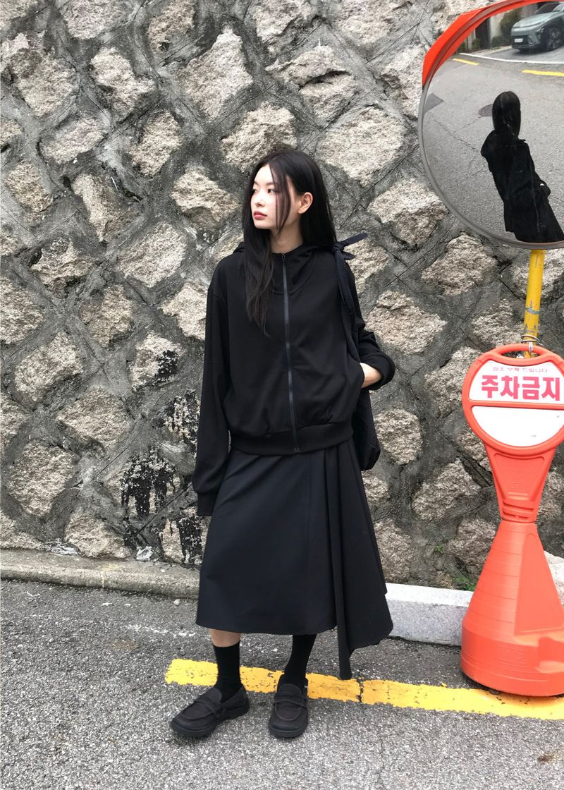  HIGHNECK CROP HOODIE ZIP-UP