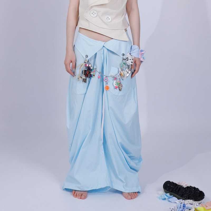 peace888butterfly(ピース888バタフライ)の「ブルー ストライプ ファッティー シャギー パンツ(パンツ)」