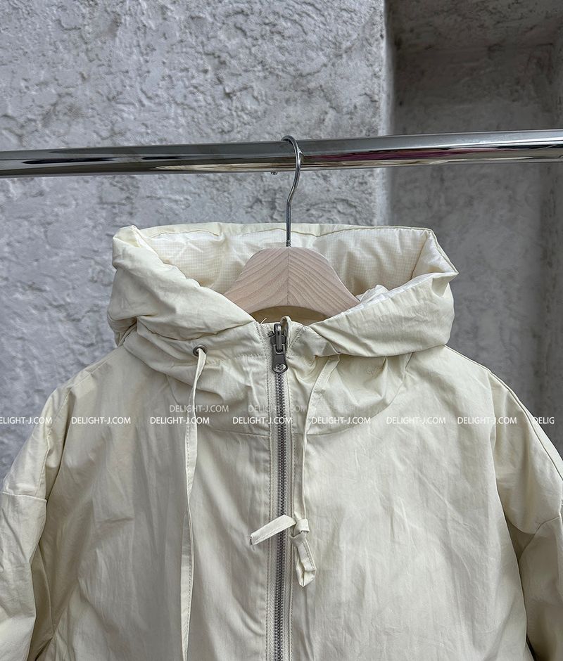 reversible duck down double-sided crop padded coat