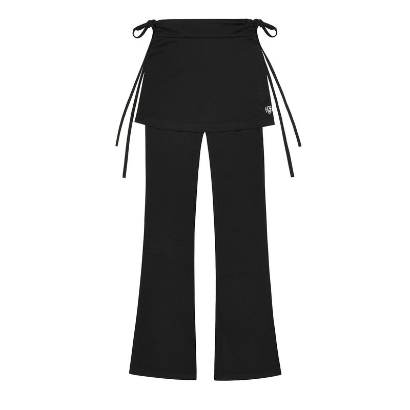 LAYERED STRING SKIRT PANTS [BLACK]