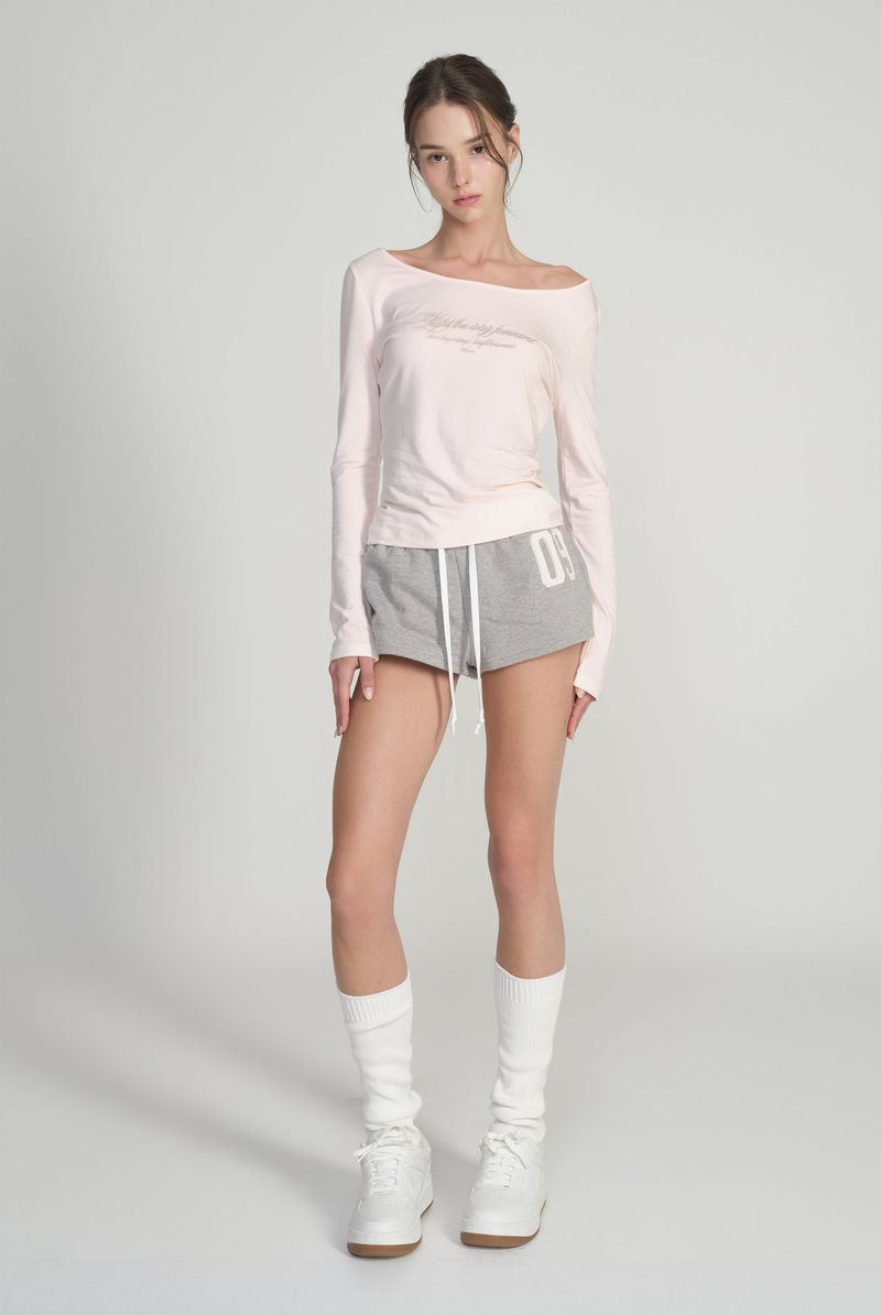 09 Numbering shorts, Gray/Pink