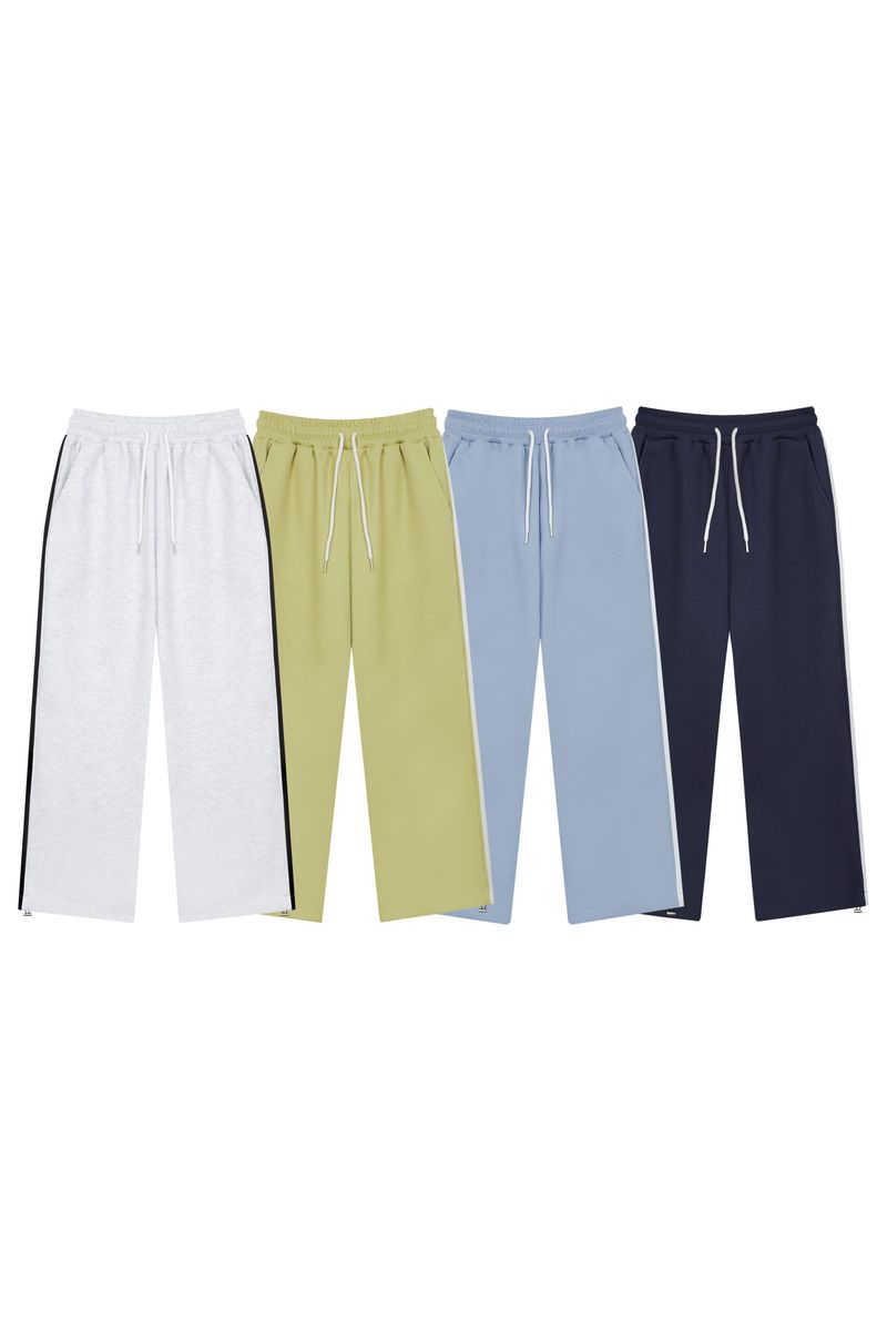 Waffle wide pants 4color