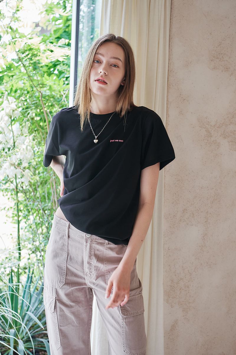 ROUND LOGO OVERSIZED T-SHIRTS_2COLORS