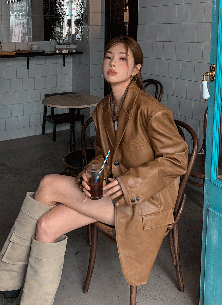 ULAN（ユレン）の「(UNISEX) エドレザーオーバーブレザー（ジャケット/アウター）」