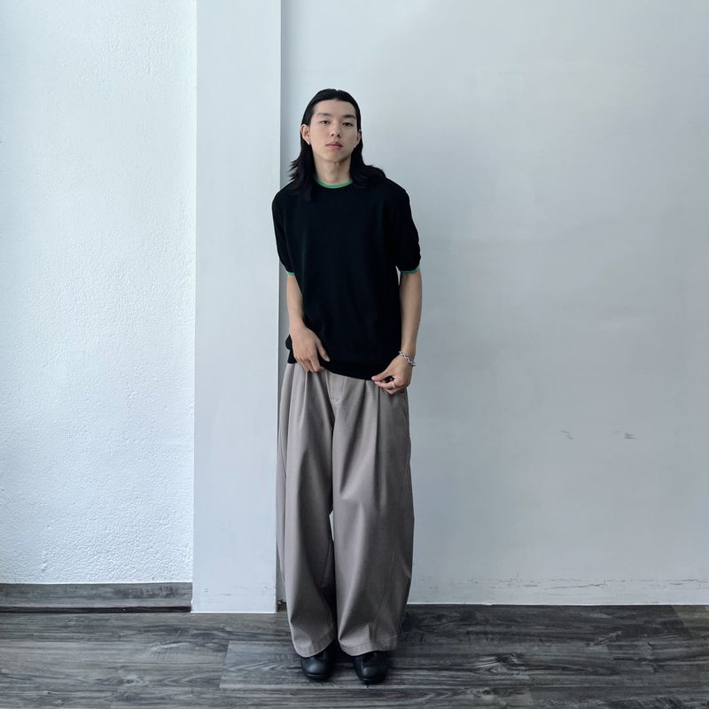 Tonal Trim Knit Top