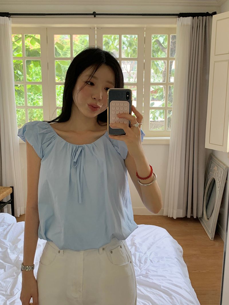 [MADE] Weare Ribbon Puff Blouse