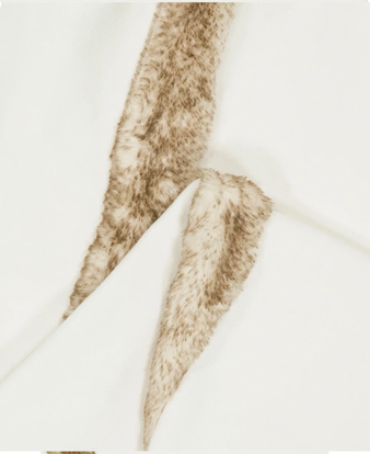 Side Fur Trim Sweatpants / Ivory