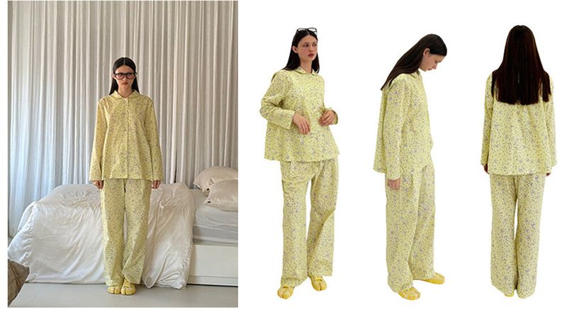 Star Pattern Pajama Set (yellow)