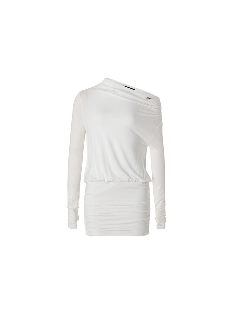 Shirring symbol dress (Ivory)