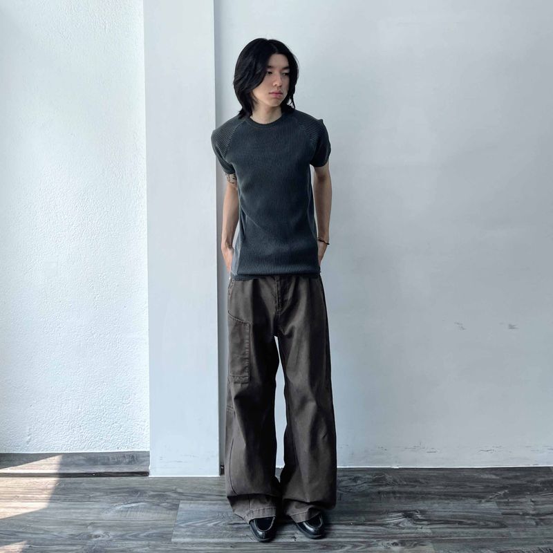 Sharp Silhouette Slim-Fit Ribbed Tee