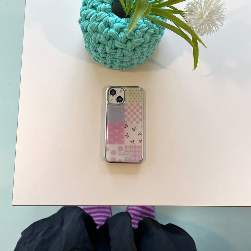[MADE][Glass Silver Bumper Case]  Knit Patchwork Case ⋆ small patch