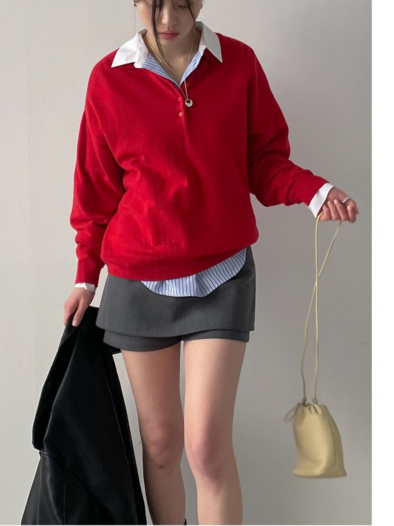 Tiber Collar Overfit Knit