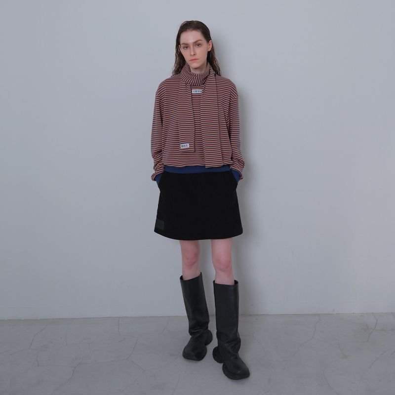 Orange/Navy Stripe Fleece Mufler