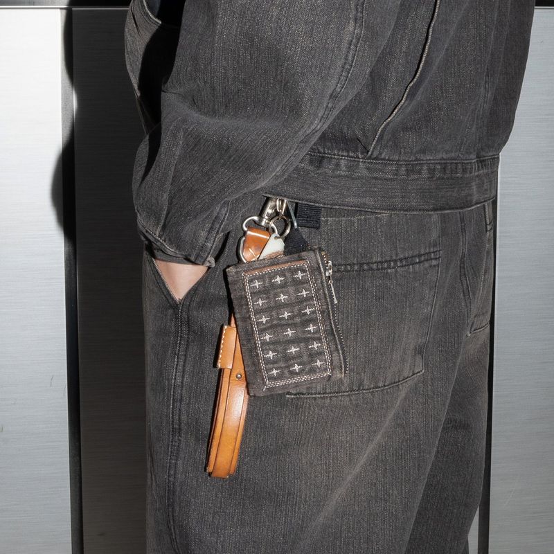Wallet denim pants / Vintage black