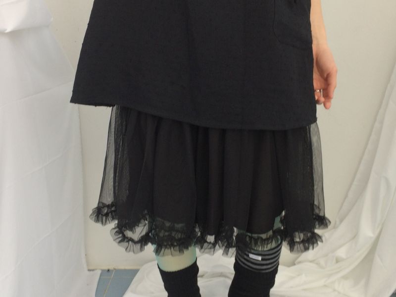 soft shirring frill skirt