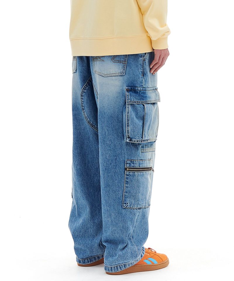 MULTI POCKET DENIM PANTS (LIGHT BLUE)