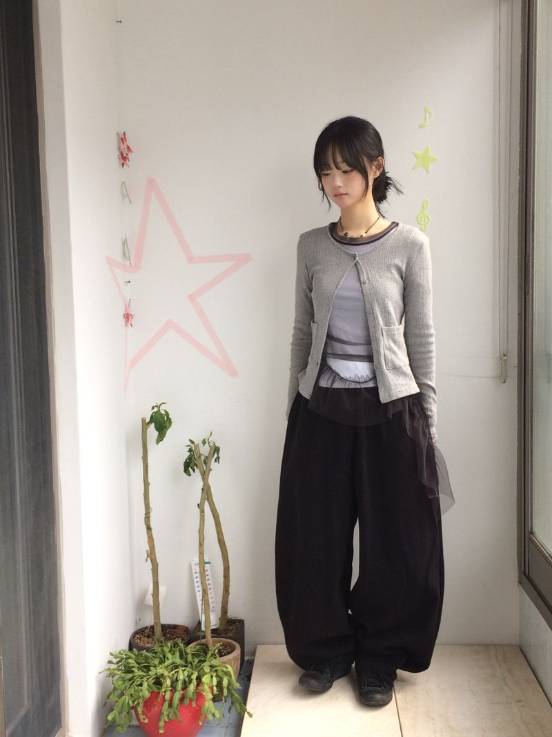 see-through frill sleeveless
