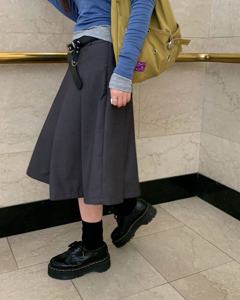 [ORIGINAL] Kachi midi pleats skirt