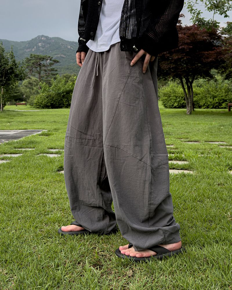 Beo Curved Linen Balloon Pants