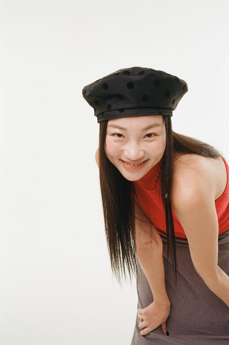 DOT BERET HAT / BLACK