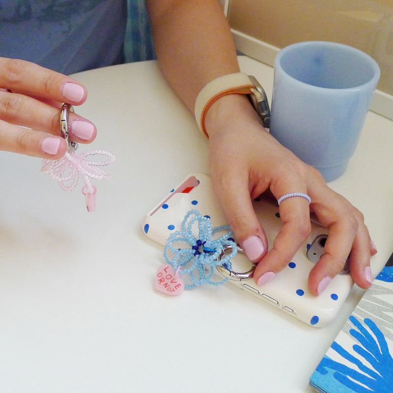 [MADE]Sky Flower Bead Keyring&Tok