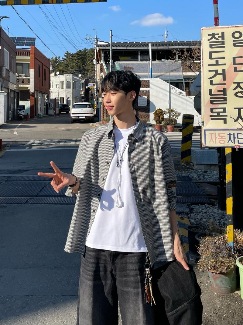 Mini Check Oversized Shirt (S, M, L / 3colors)