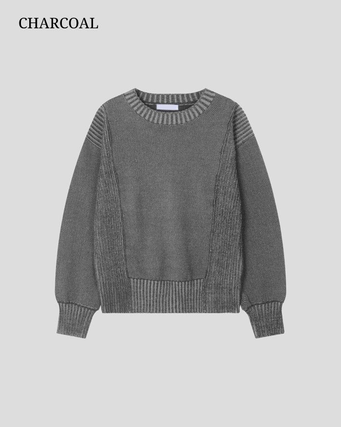(UNISEX) Two-Tone Round Knit