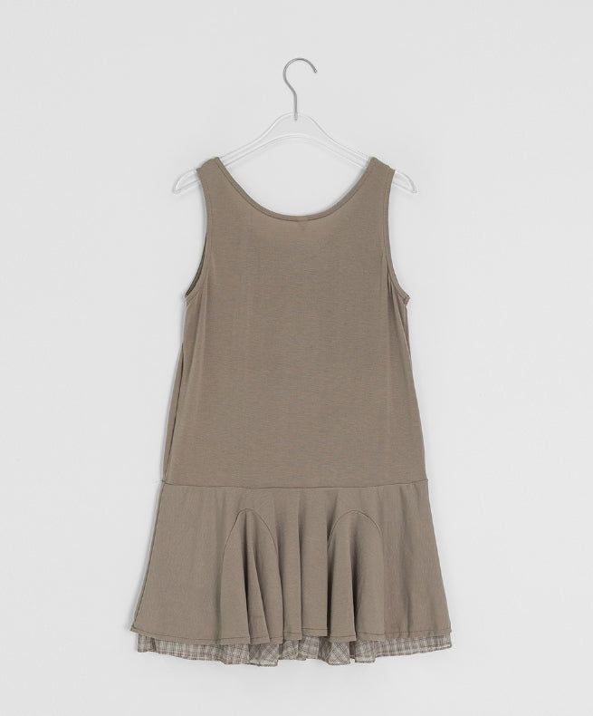 Sunkey Button Frill Layered Sleeveless
