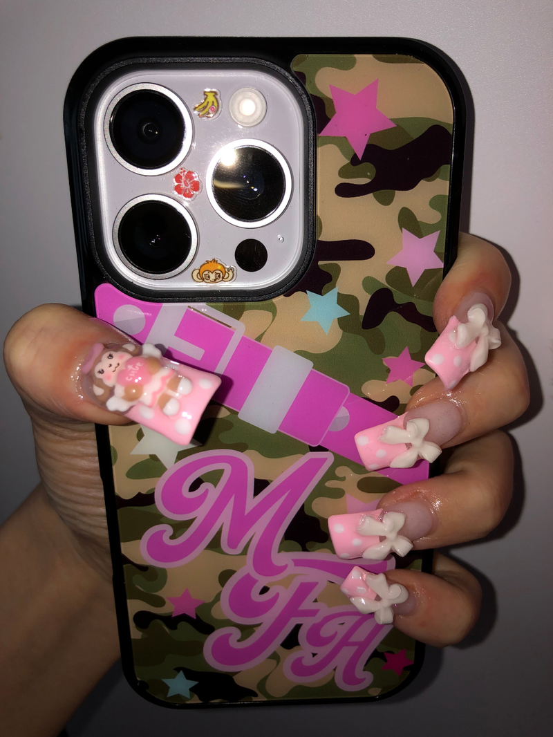 stud belt camo glass case