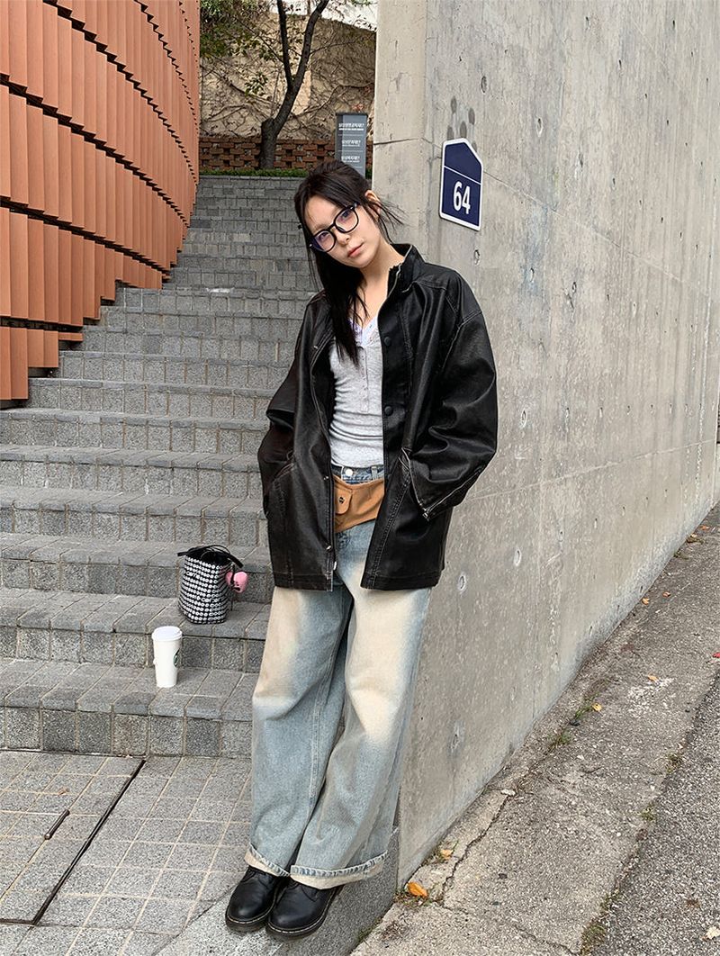 KEYRING WASHED WIDE JEANS