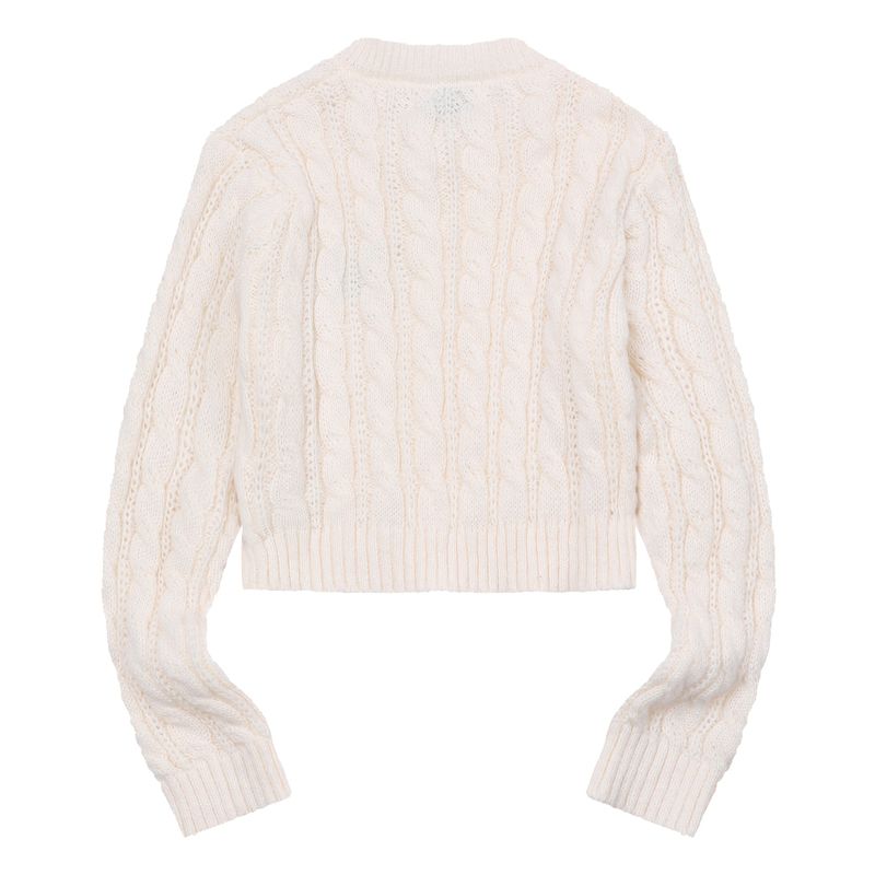 VESTER CROP R-NECK KNIT CARDIGAN (3COLOR)