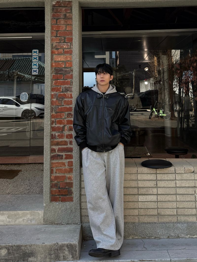 Core leather herrington jacket