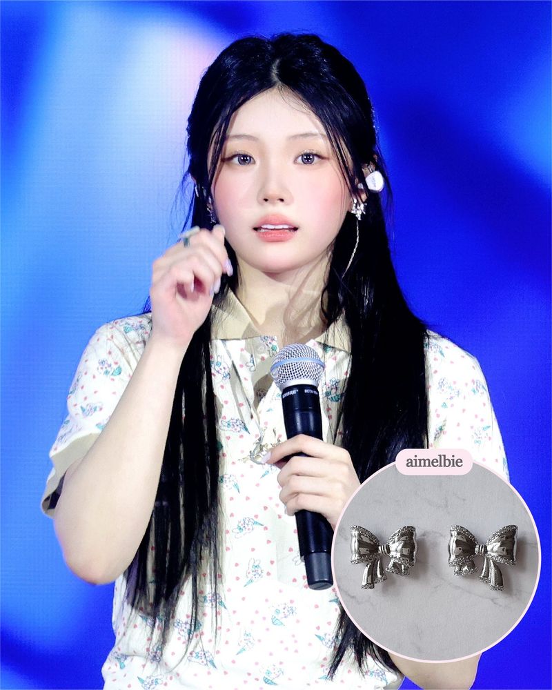[ILLIT Wonhee Piercing] Puffy Ribbon Piercing - Silver Color
