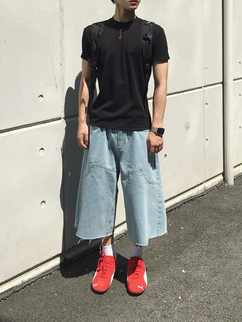 Foil Carpenter Bermuda Denim Pants 2C