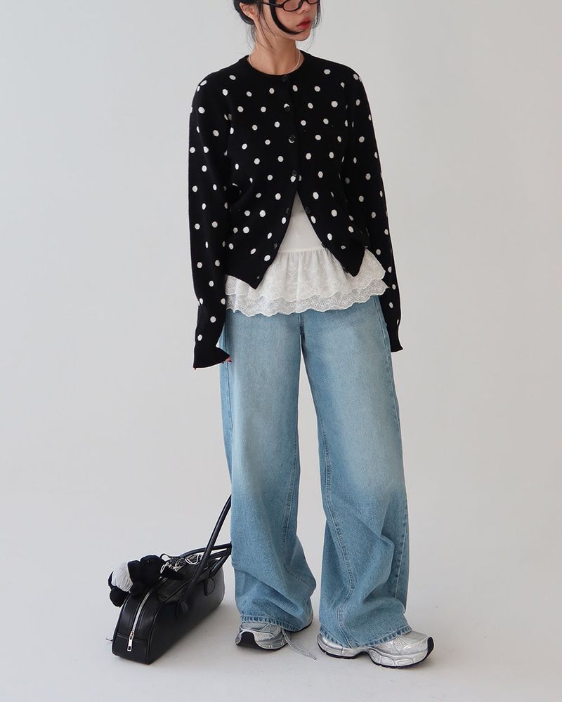 Dot dot basic cardigan