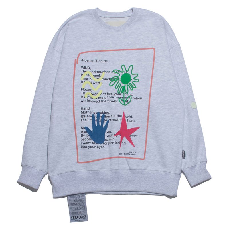 Don't Ask My Plan (DAMP)（ドントアスクマイプラン）の「DAMP '4 SENSE' SWEAT SHIRT_MELANGE GRAY（Tops）」