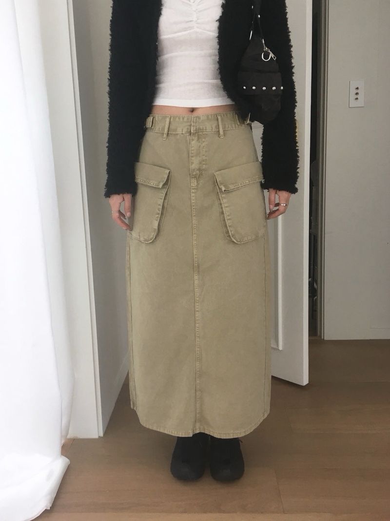 tap pocket long skirt