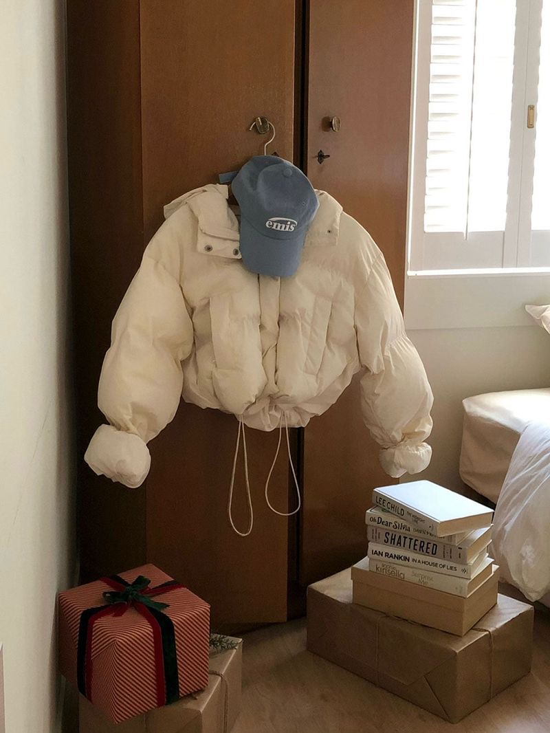 [BELLIDE MADE]Butterfly Two-Way Hooded Short Padded Jacket