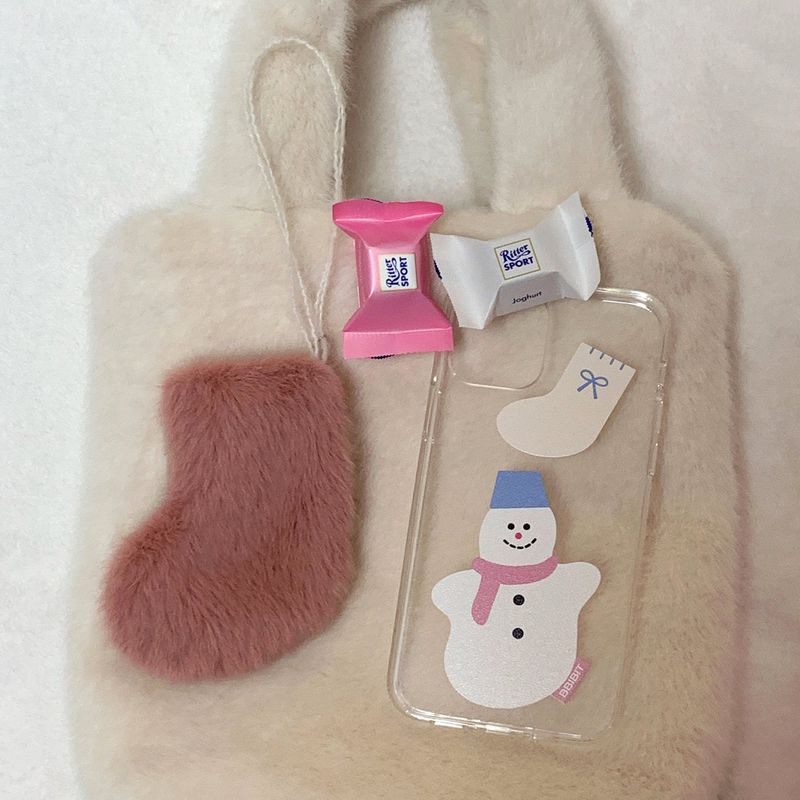 snowman pungpung hard phone case(glossy hot pink)