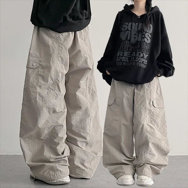 Say Cut Line Snap Cargo Wide Pants (4 colors)